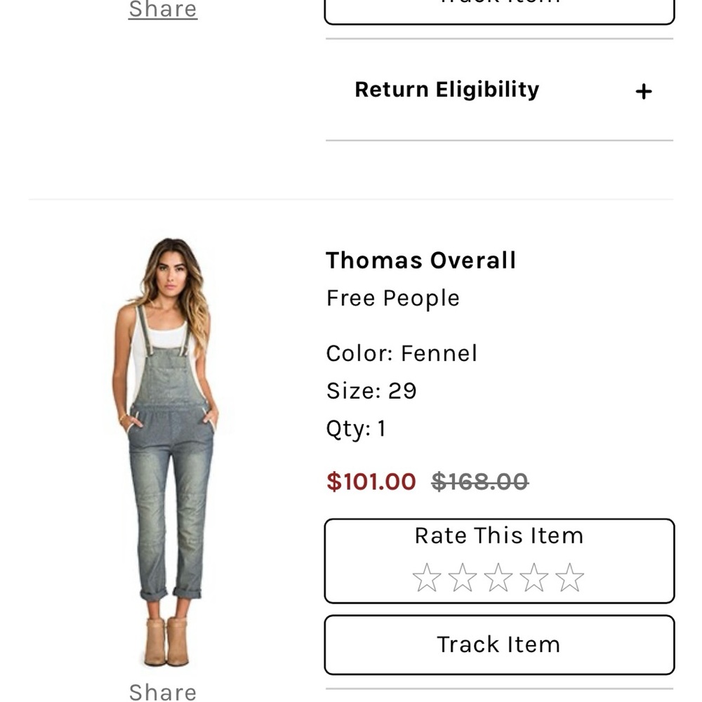 Free people Thomas overalls